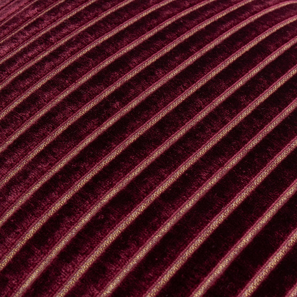 Savoy Stripe Velvet - Burgundy Cushion 50x50cm