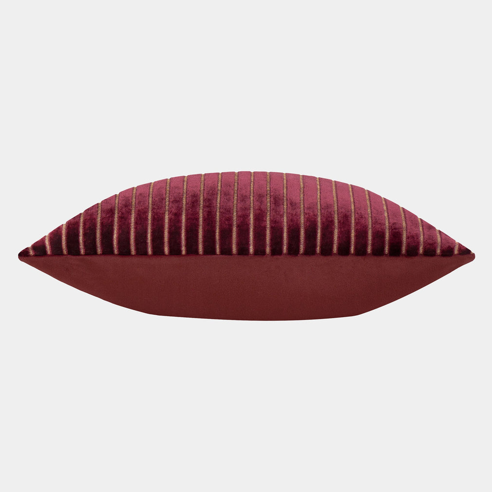 Savoy Stripe Velvet - Burgundy Cushion 50x50cm