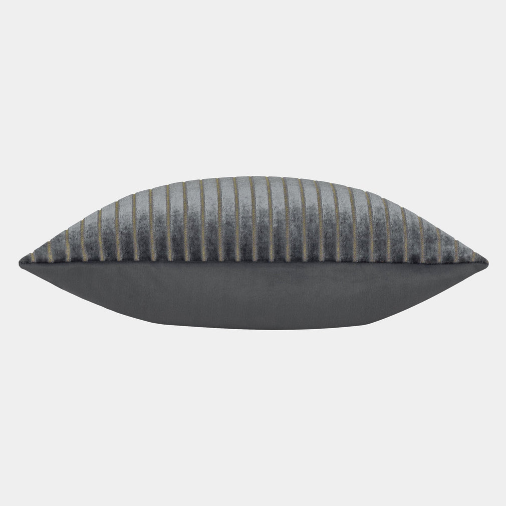 Savoy Stripe Velvet - Charcoal Cushion 50x50cm