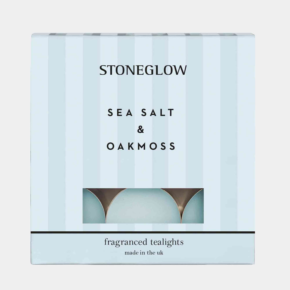 Stoneglow Modern Classics - Sea Salt & Oakmoss Tealight Candles, Set of 2