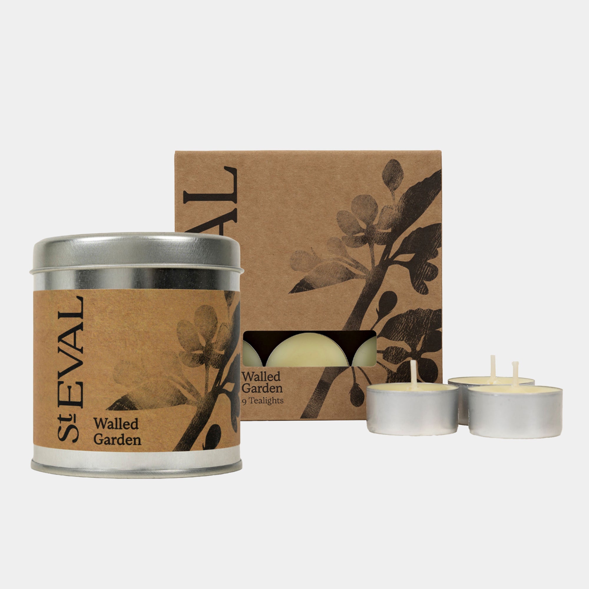 St Eval - Walled Garden Scented Tealights and Tin Candle Set