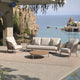 Mauritius - 3 Seat Garden Sofa Set, Champagne Aluminium & Rope Weave Effect