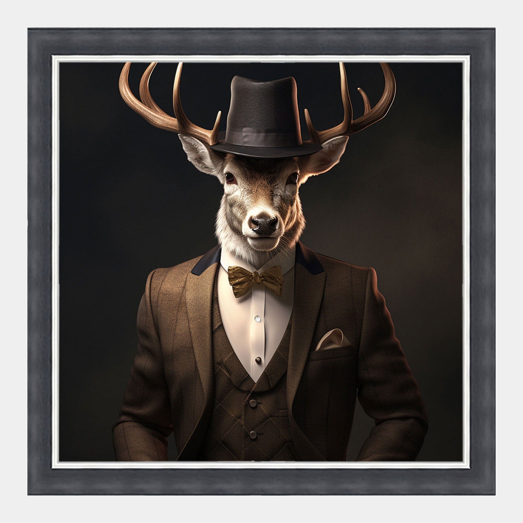 Dressed Up Stag - Framed Wall Art Print