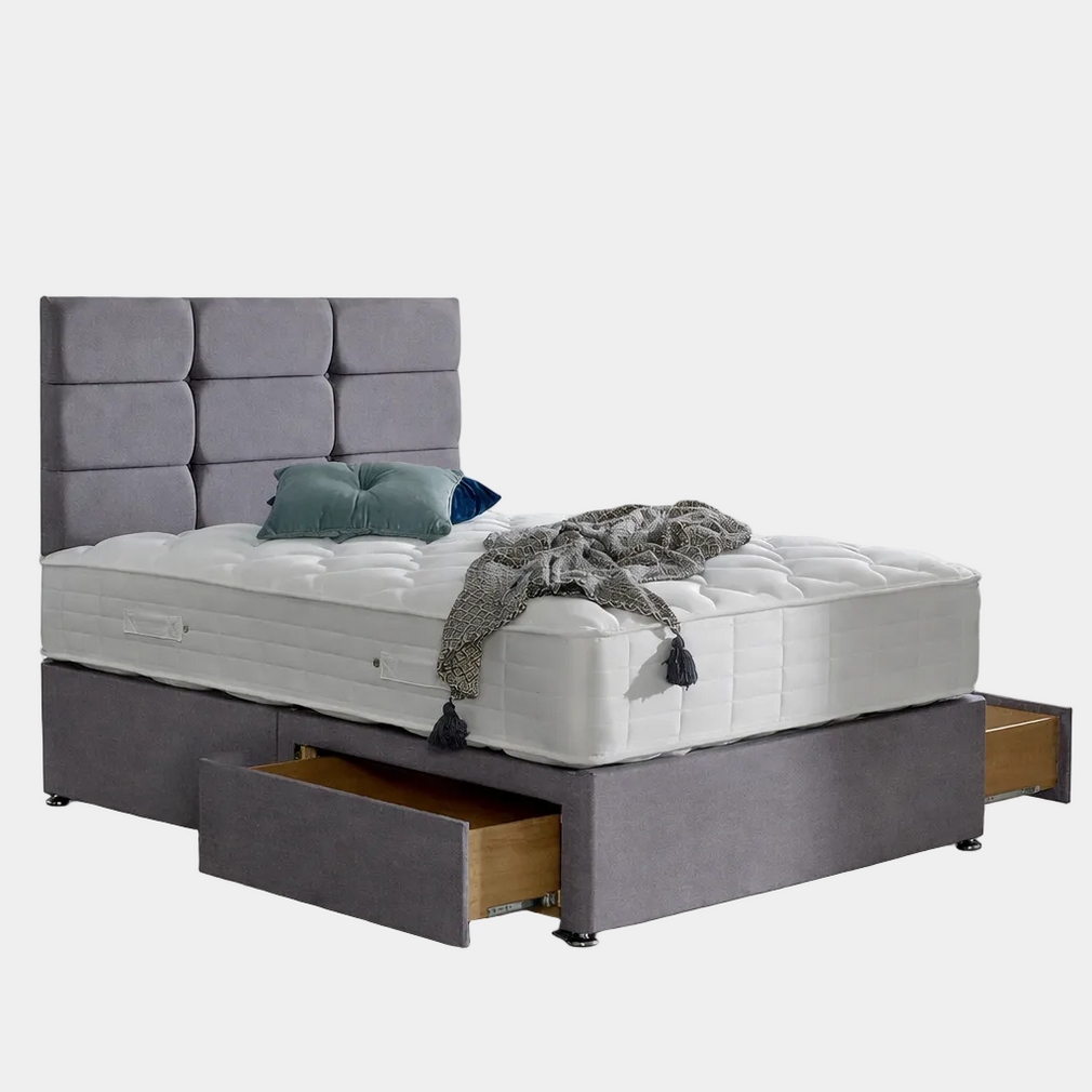 Comfort Deluxe 1000 - Divan Bed & Mattress With 24" Strutted Headboard