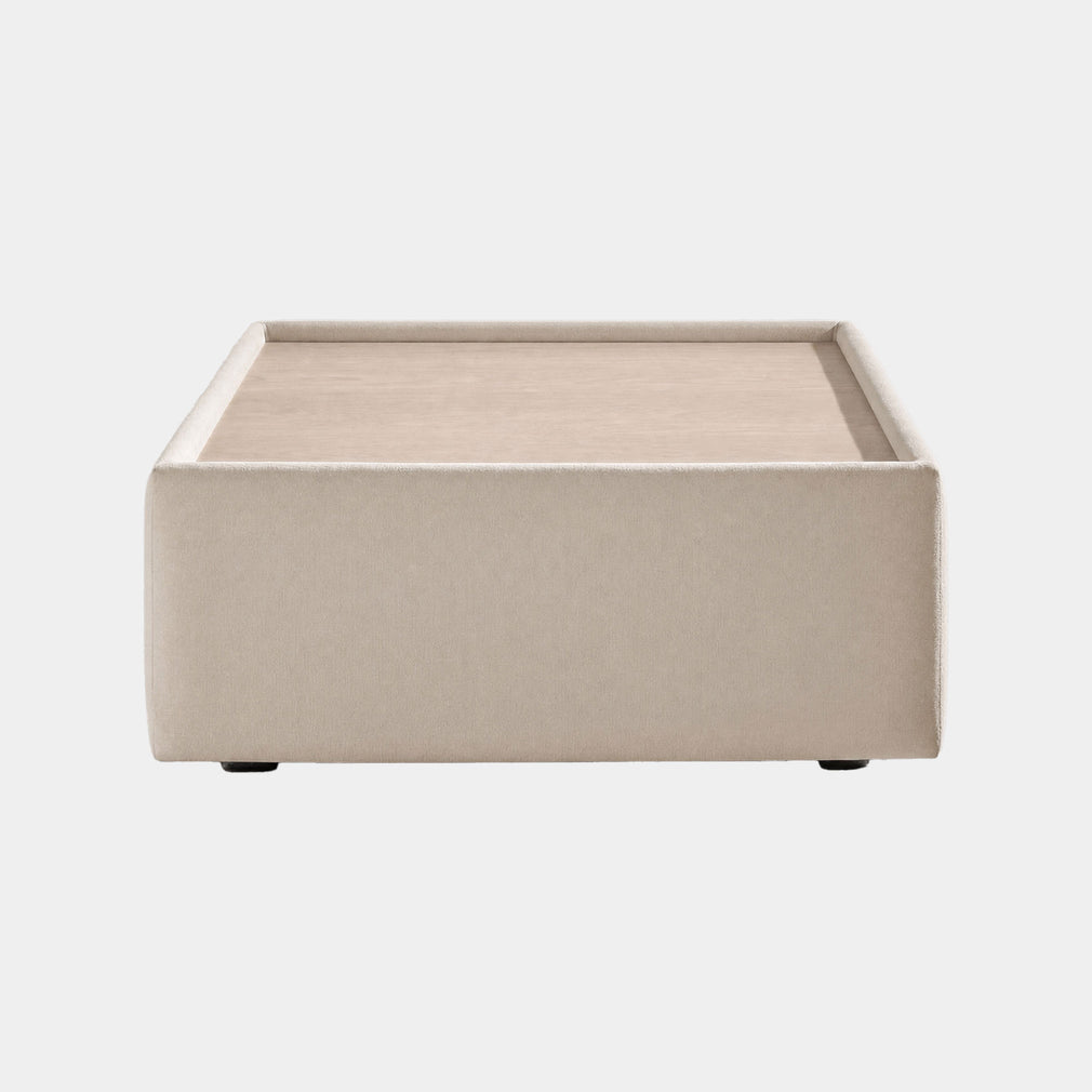Milo - Glass Top Table, Fabric