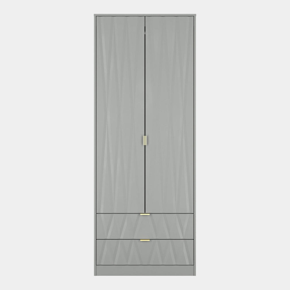 Jewel - Wardrobe With Drawers Dusk Grey Carcase & Dusk Grey Fronts