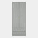 Jewel - Wardrobe With Drawers Dusk Grey Carcase & Dusk Grey Fronts