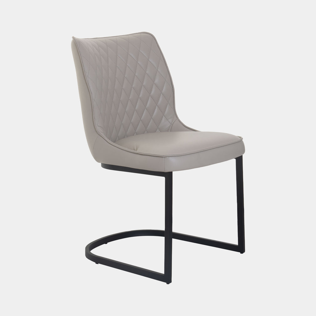 Krieger - Cantilever Dining Chair, Faux Leather Taupe