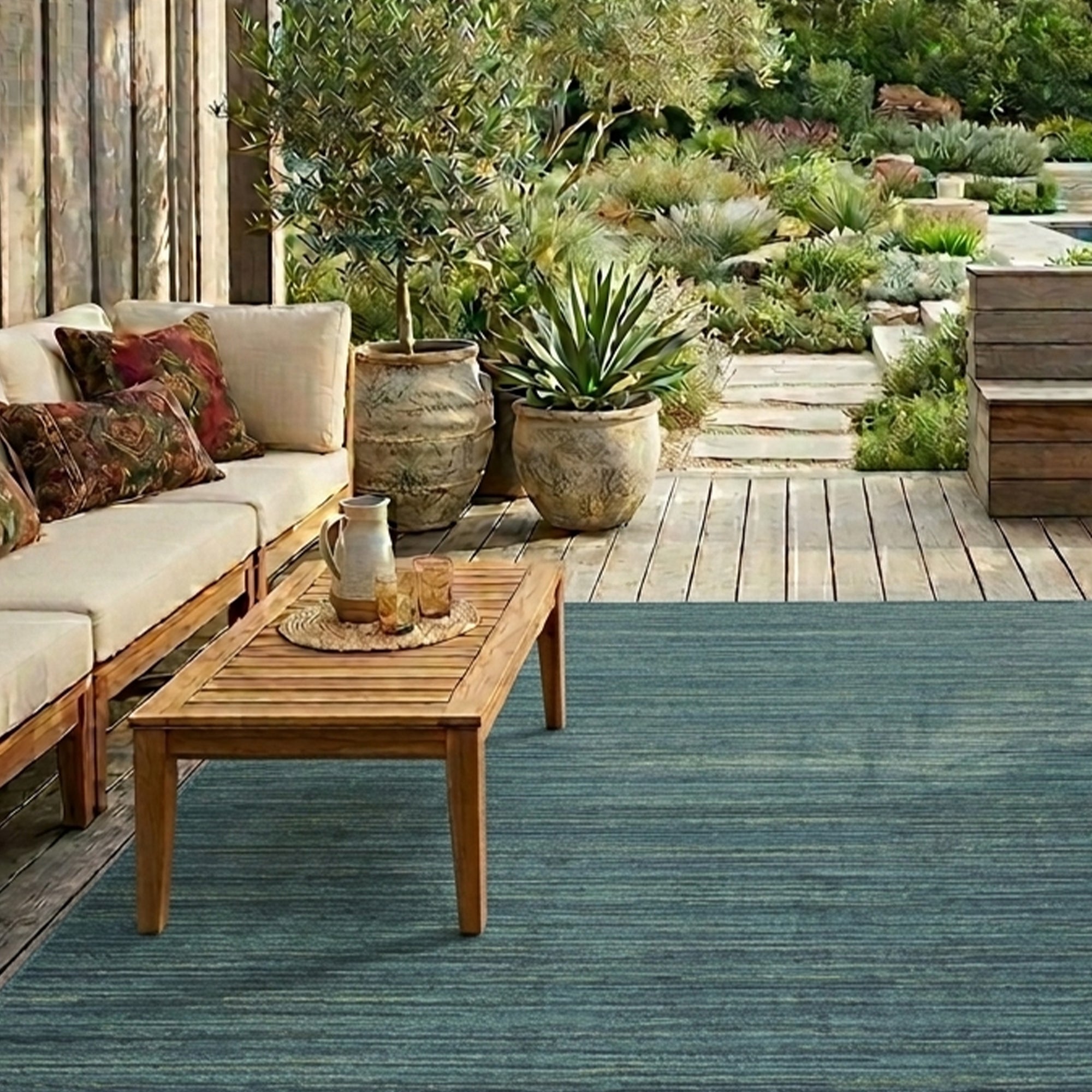 Brighton Teal - Outdoor Rug