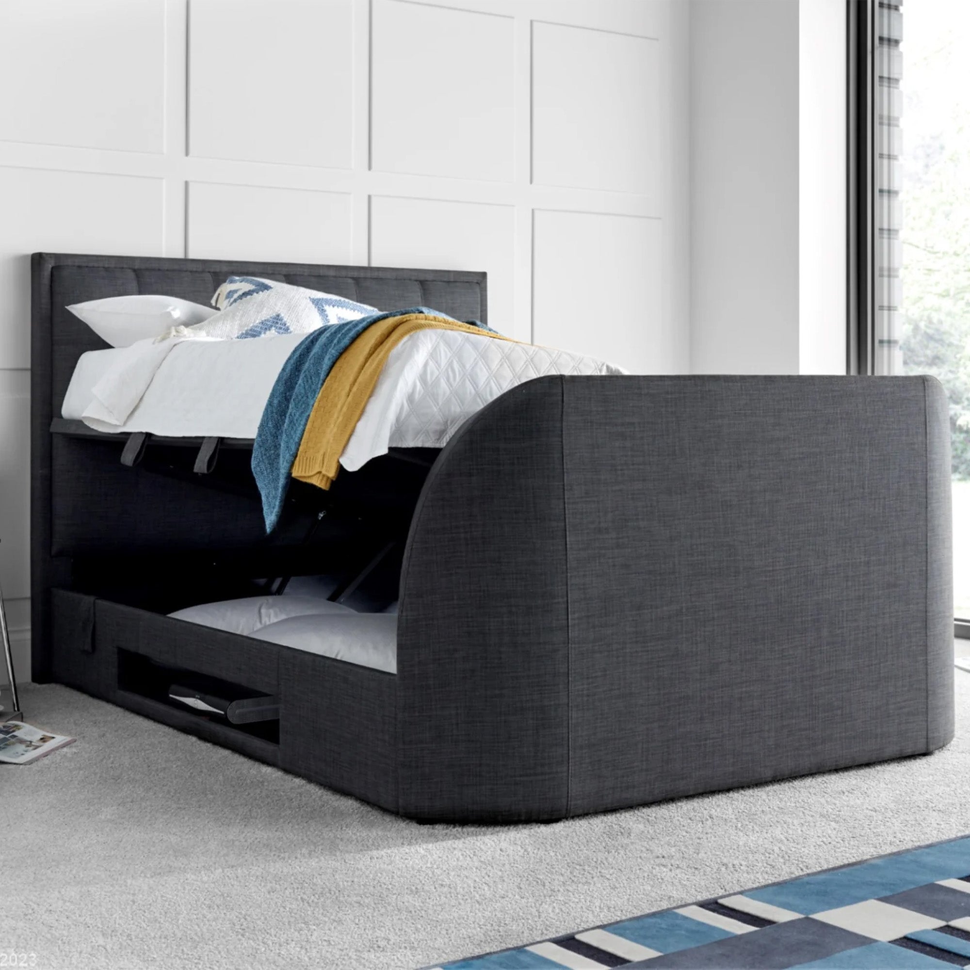 Heidi - TV Bed, Ottoman Bed Frame