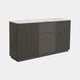 Otello - 2 Door Sideboard With Drawers, Ceramic Top White Marble Ceramic Top