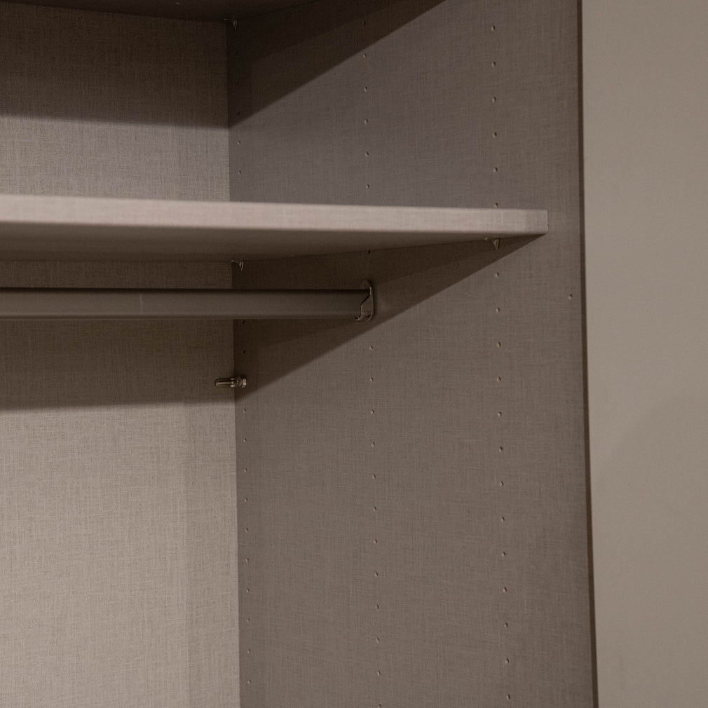 Nova - 2 Door Hinged Wardrobe, Champagne Glass Front - Item As Pictured