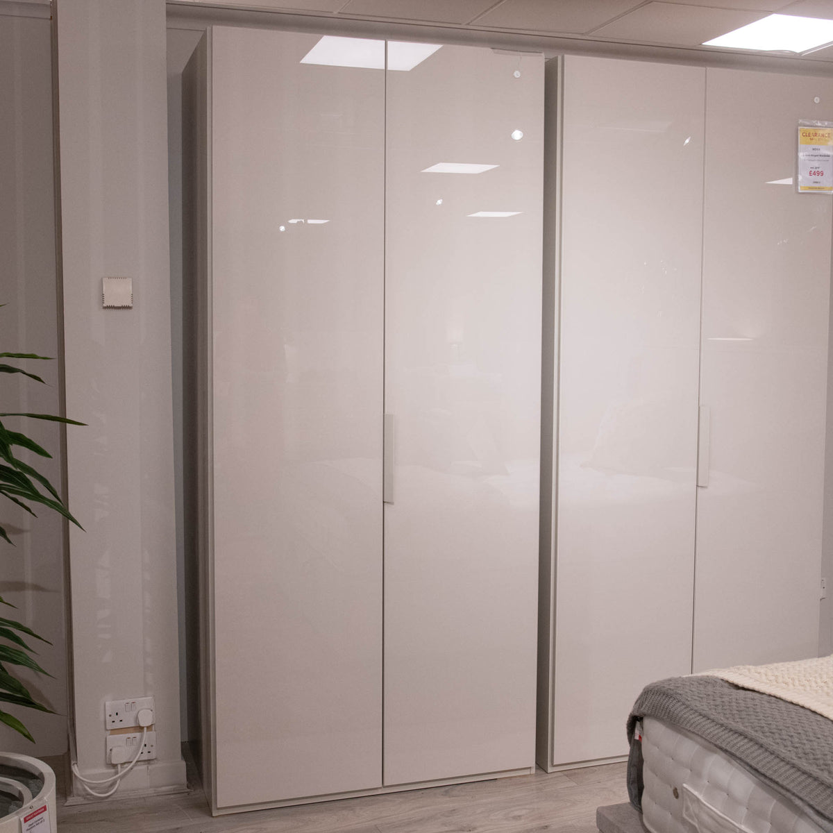 Nova - 2 Door Hinged Wardrobe, Champagne Glass Front - Item As Pictured
