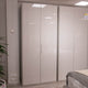 Nova - 2 Door Hinged Wardrobe, Champagne Glass Front - Item As Pictured