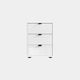 Varnell - 3 Drawer Glass Bedside Table