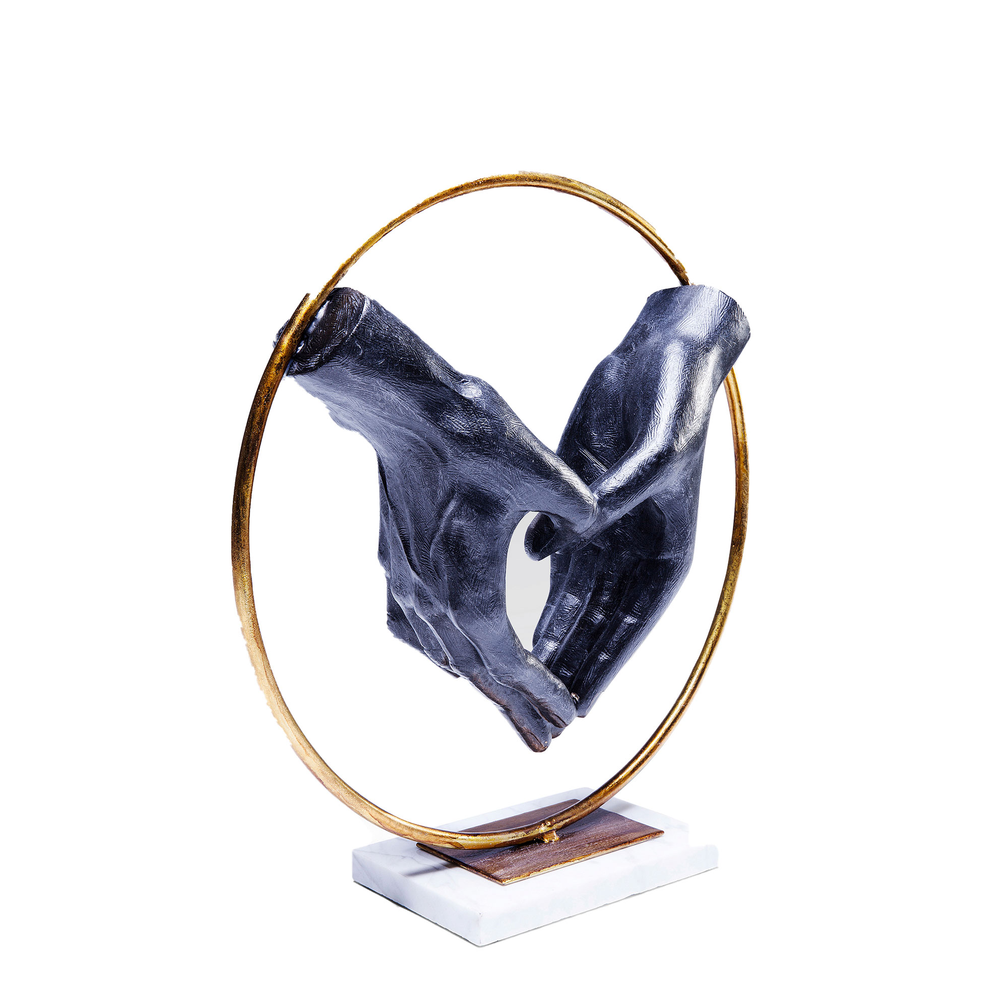 Elements - Metallic Heart Hands Sculpture - Sculptures & Ornaments -  Fishpools