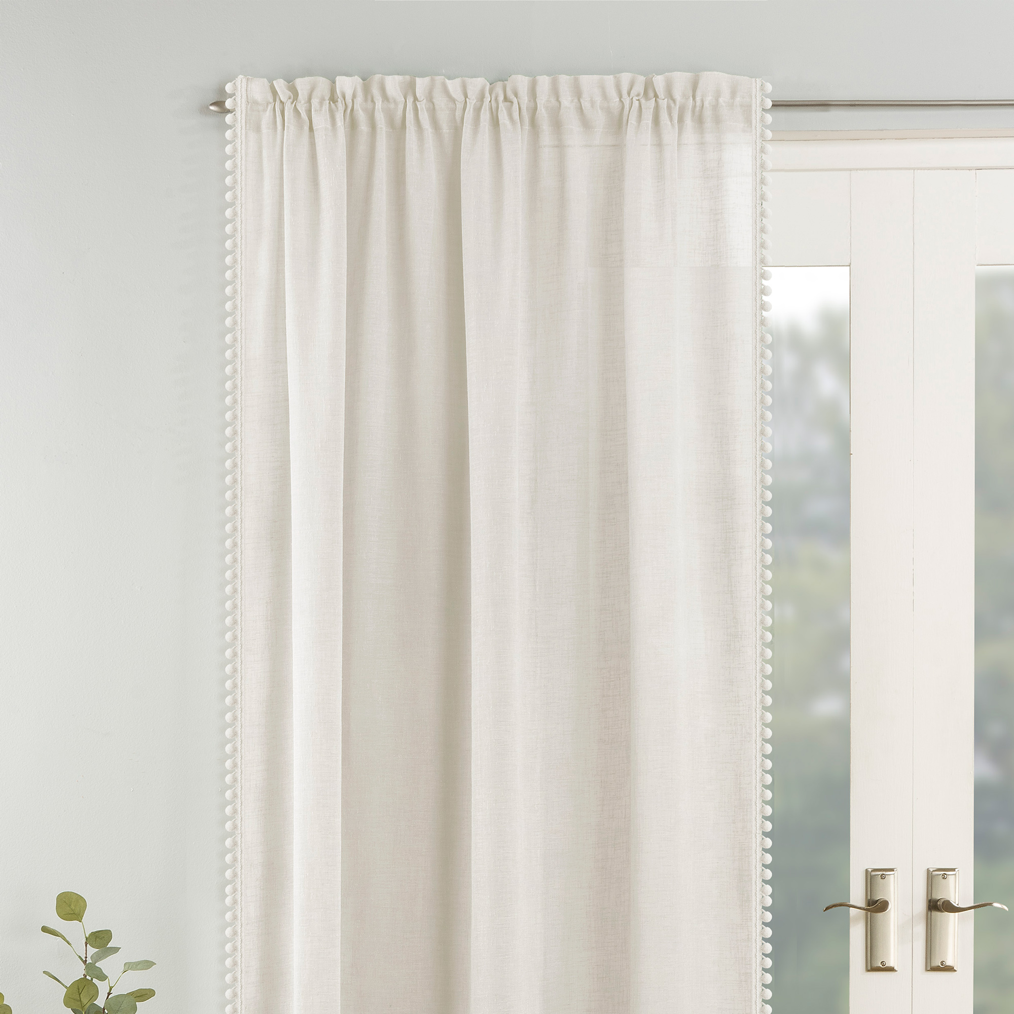 Tahiti Grey Voile Curtain Panel