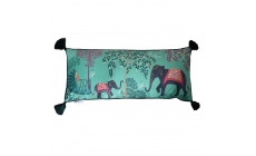 Elephants Oasis Jade Bolster Cushion