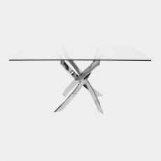 Puzzle - 160cm Dining Table In Glass & Chrome Finish Base