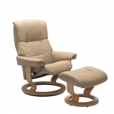 Stressless Mayfair - Chair & Stool With Classic Base In Leather