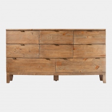 Fairmont - 8 Drawer Wide Chest, Reclaimed Timbers In Sundried Wheat Finish
