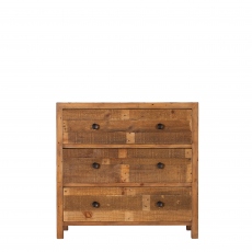 Delta - 3 Drawer Wide Chest Reclaimed Timber