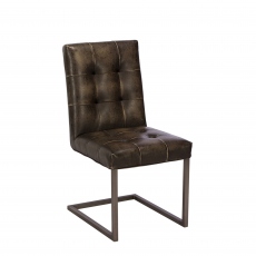 Nevada - Faux Leather Dining Chair In Vintage Brown