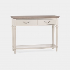 2 Drawer Console Table In Grey Washed Oak & Soft Grey - Chateau
