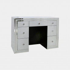Madison - 7 Drawer Dressing Table White Clear & Mirror Finish
