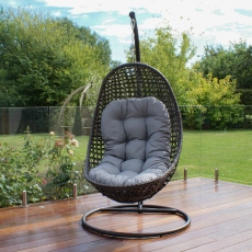 Hanging Chair Grey Rattan - Trinidad