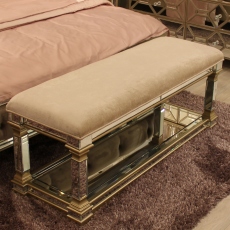 Mirror Bed End Bench  - Item As Pictured - Palladium