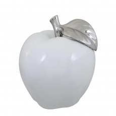White/Silver Large - Apple Ornament