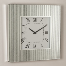 Monza Square Silver Wall Clock