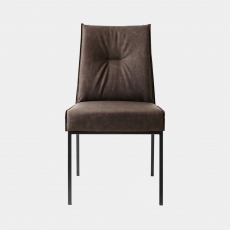 Calligaris Romy - Dining Chair In S0C Ebony Fabric & P15 Matt Black Frame