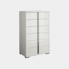 Selina - 6 Drawer Chest In White High Gloss