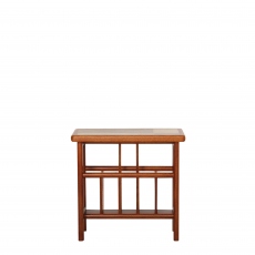 Magazine Table Slate/White Tile Top In Stained French Cherry Finish - Iberia