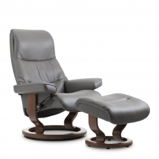 Stressless View - Chair & Stool With Classic Base In Leather