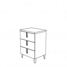 Venice - 3 Drawer Unit In High Gloss Cream Lacquer