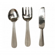 Cutlery Wall Art Set Silver