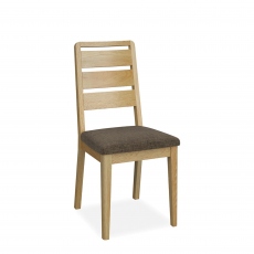 Ladder Back Dining Chair In Brown Fabric - Kenwood