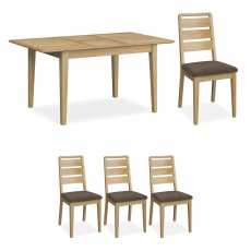 Kenwood - Extending Dining Table & 4 Ladder Back Dining Chairs
