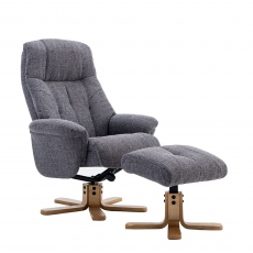 Quebec - Swivel Chair And Stool In Fabric