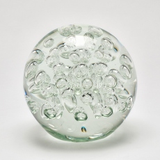 Clear - Bubbles Glass Ball Paperweight
