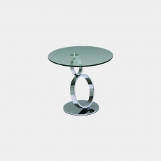 Eternity - Lamp Table In Clear Glass & Chrome Base