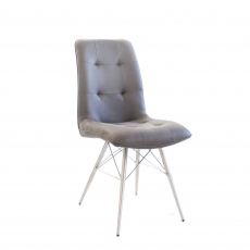 Fabric Dining Chair In Grey - Dalton
