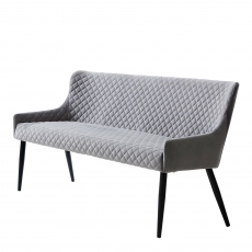 Velvet Sofa Bench In Grey - Copeland