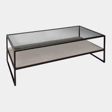 Siena - Coffee Table In Smoked Toughened Glass & Black Frame