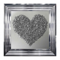 Glass Art - Heart Silver