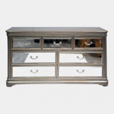 Wide 7 Drawer Chest Eucalyptus With Mirror Front - Royale