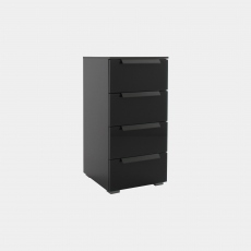 40cm 4 Drawer Narrow Chest With Coloured Glass Front - Nova